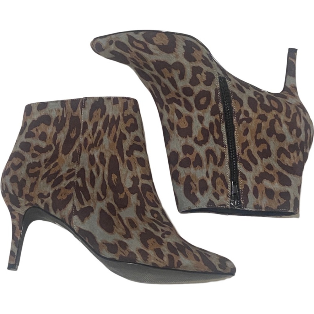 Ashro Leopard Print Ankle Boots Booties sz 9.5